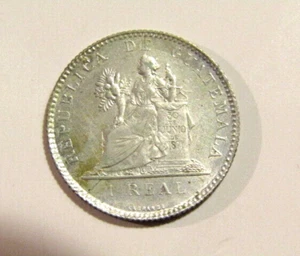 Guatemala 1899 1 Real Silver Coin - Picture 1 of 5