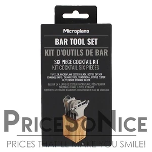 Microplane Bar Werkzeuge 6 Stück Cocktail Set, Olivenholz, UVP 110 $ - Bild 1 von 4