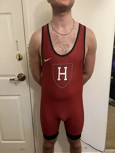 Harvard University spandex wrestling singlet mens grappling team Medium large - Picture 1 of 2