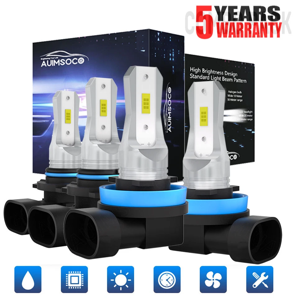 For Toyota Prius 2010-2015 4x Front LED Headlight Bulbs High Low Beam Kit 10000K - Image 1 of 4