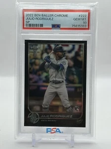 2022 Topps Chrome Ben Baller JULIO RODRIGUEZ #222 SP Rookie RC PSA 10 - Picture 1 of 2