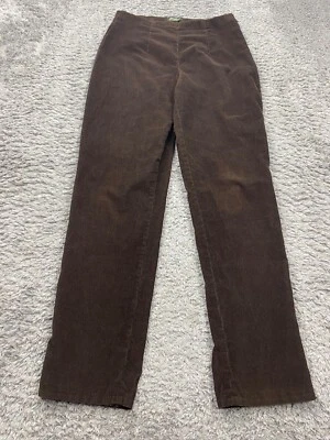 Eddie Bauer Corduroy Pants Women 8 Brown High Rise Pleated Pull On Bremerton Fit - Image 1 of 4