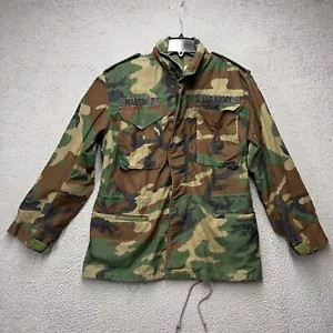 US Military Field Coat Jacket Mens Small Green Camo Alpha Industries Outdoor - Picture 1 of 12