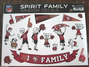 Set di 17 decalcomanie per finestre NFL San Francisco 49ers Family Spirit di Rico Industries - Foto 1 di 1