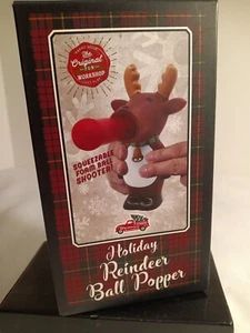 Holiday Reindeer Ball Popper Squeezeable Foam Ball Shooter 6" by 3" NIB - Picture 1 of 14