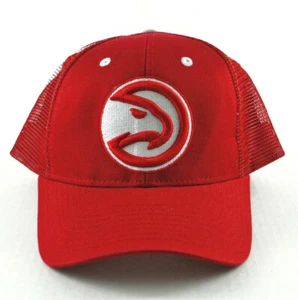 Atlanta Hawks Retro Logo Red White Mesh Back Snapback Hat Cap Embroidered Zephyr - Picture 1 of 6