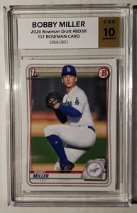 *BOBBY MILLER* 2020 Bowman Draft  #BD38 *CGS 10* RC Rookie Card