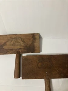 Pair (2) Vintage OLD WHITTEMORE No. 8 Wool Carder Weaving Sheep Combs Paddles - Picture 1 of 4
