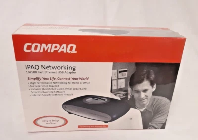 Compaq iPAQ 10/100 Fast Ethernet USB Adapter, FOR HOME OR OFFICE, NEW OLD STOCK - Image 1 of 4