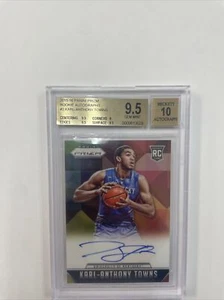 2015-16 panini prizm Karl Anthony Towns Auto RC BGS 9.5 - Picture 1 of 2
