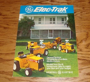 Folleto de ventas de tractor GE General Electric Elec-Trak 1972 original cortacésped 72 - Imagen 1 de 2