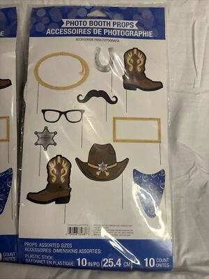 Accesorios de fotomatón Bandana azul Tema de vaquero y western 10pcs ¡NUEVO! Foto 1 de 3