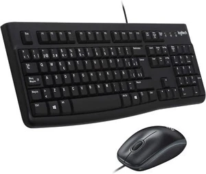 Logitech MK120 Wired Keyboard Mouse Combo Windows QWERTY Spanish Layout Black - Picture 1 of 3