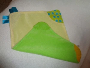 Security Blanket Green Yellow Blue Sensory Activity Teething plush Babies 2 Grow - Picture 1 of 4