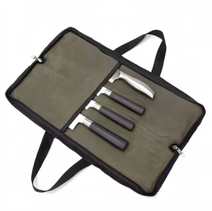 4 Slots Portable Chef Knife Bag Kitchen Cooking Roll Bag Storage Pockets Handbag - Picture 1 of 9