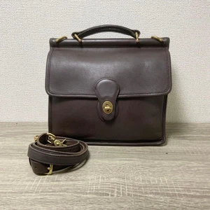 Bolso de Hombro COACH 9927 Willis Cuero Marrón Oscuro Logo Vintage de Japón - Imagen 1 de 24