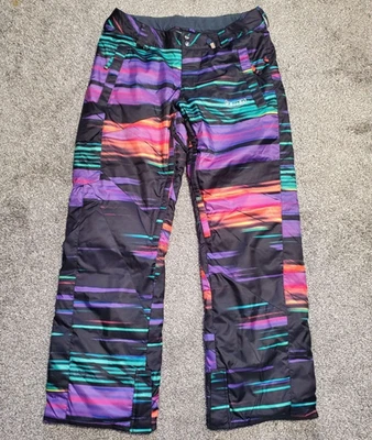 Volcom Pants Mens Large Black Multi Stripe King Insulated Snowboard H1251102 - Image 1 of 4