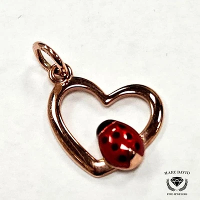 Colgante Corazón Pomellato Dodo con Esmalte Ladybug - Oro Rosa 9kt Foto 1 de 4