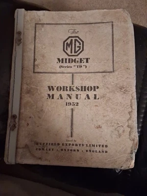 Manual de taller original MG TD 1952 de Nuffield Export. Foto 1 de 4