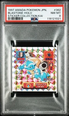 1997 AMADA Pokemon Sticker Blastoise Holo Sticker Collection KAI 362 PSA8 - Image 1 of 4