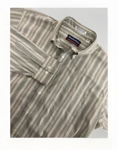 Manhattan Shirtmakers Men's 16.5 Gray Stripe Dress Shirt Wrinkle-Free Button Up - Picture 1 of 10