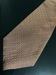 Vintage Bert Pulitzer alte Madder Seidenkrawatte rot grün Medaillon Geo 56 x 3 3/4 - Bild 1 von 10