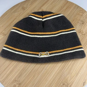 Gorra gorro vintage Le Tigre OSFM adulto marrón a rayas tejido logotipo - Imagen 1 de 10