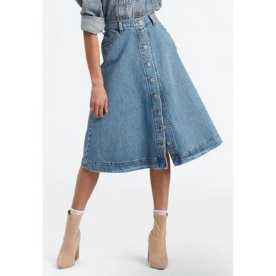 Levi's Premium Denim Button Circle Midi Skirt Womens Size 27 Button Front Midi - Image 1 of 4