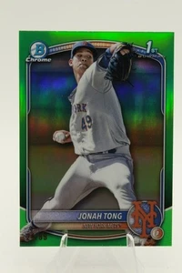2025 Bowman Jonah Tong True Green Refractor Chrome Prospect #BCP-105 24/99 - Picture 1 of 2