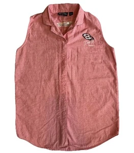 VTG DALE EARNHARDT Women's SM Button Down Tank B.H. USA Flag Patch NASCAR - Picture 1 of 5