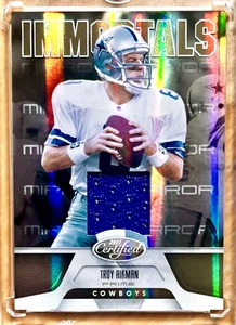 Troy Aikman 2011 Certificado IMMORTALS Espejo Usado en Juegos Parche 21/25 #305 Vaqueros - Imagen 1 de 2