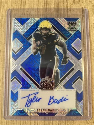 2022 LEAF METAL DRAFT /15 TYLER BADIE AUTO XRC RC# BA-TB2 MOJO BLUE BRONCOS - Image 1 of 3