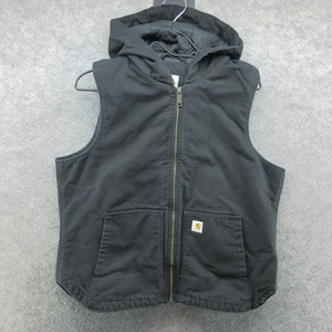 Carhartt Weste Damen Large schwarz 104026 Kapuze Full Zip gesteppt Canvas Workwear - Bild 1 von 15
