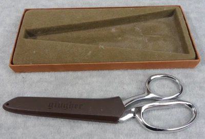 Vintage Gingher Scissors 8" RH Chrome Brazil Blade Guard - Image 1 of 4