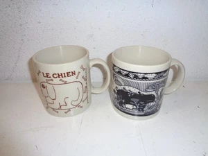 Vintage Taylor & Ng Becher 2 Stück Le Chien & Hippo - Bild 1 von 3