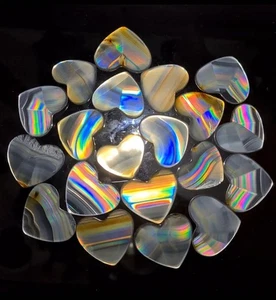 Bulk 20 pcs Top Quality Iris Rainbow Agate Heart- Indonesia Rainbow Iris Agate - Picture 1 of 10