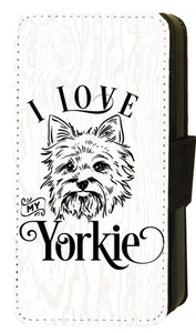 I Love My Yorkie Quote iPhone/Pixel/Galaxy Flip/Wallet Phone Case - Picture 1 of 9