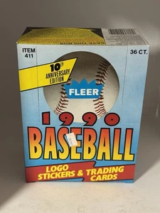 1990 Fleer Baseball Wax Box w/ 36 Factory Sealed Packs  SHIPS SAME DAY - Picture 1 of 5