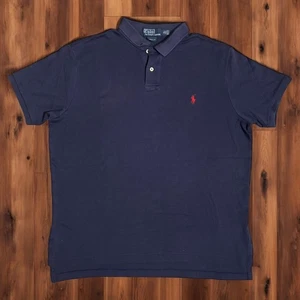 Vintage Polo Ralph Lauren Navy Custom Fit Poloshirt XL Rot Pony Classic Preppy - Bild 1 von 6