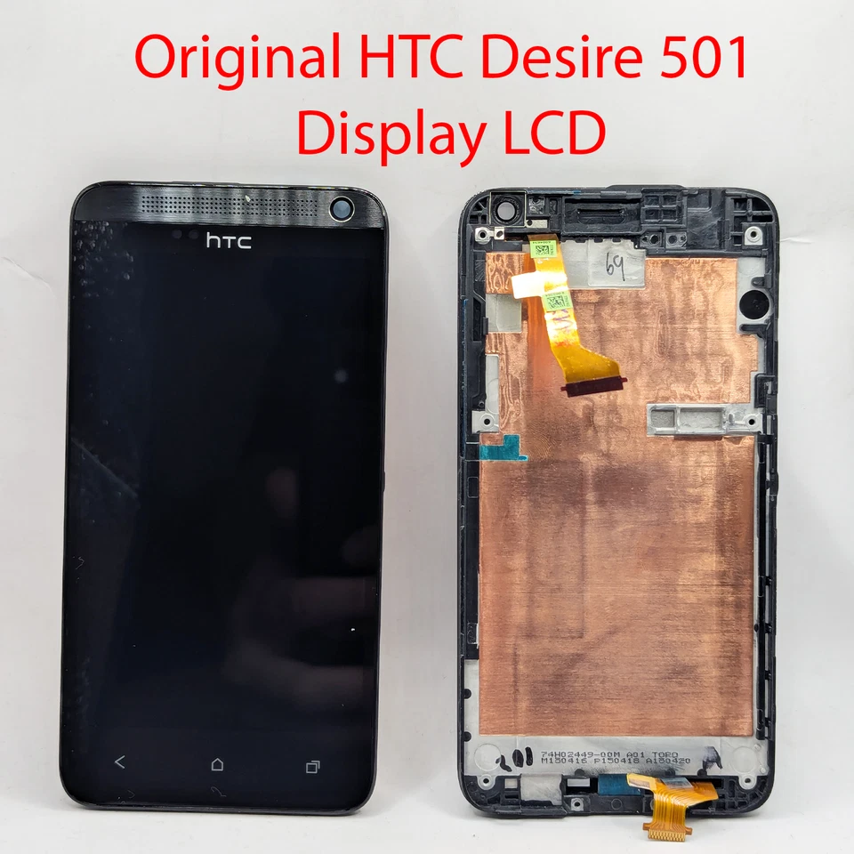 Original HTC Desire 501 Display LCD TouchScreen Glas Scheibe Rahmen Frame - Bild 1 von 1