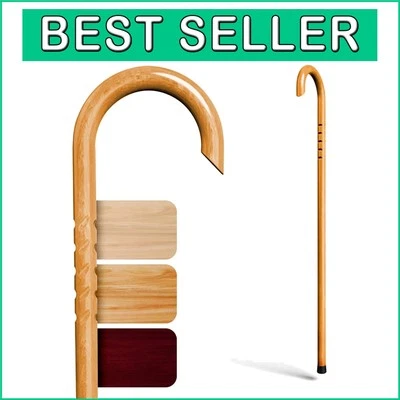 Bengala clássica artesanal de madeira - ergonômica e elegante para todas as alturas - Imagem 1 de 4