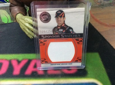 2009 Press Pass Sponsor Swatches Jeff Gordon Driver Worn Shirt 129/250 CARD - Image 1 of 3