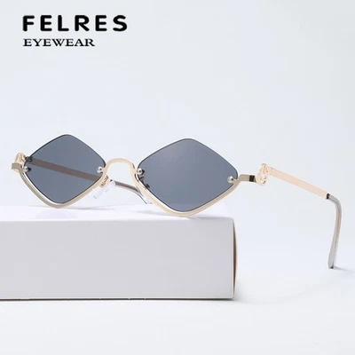 Mujeres Metal Polígono Moda Gafas de sol Personalidad Gafas de viaje simples Nuevas  Foto 1 de 4