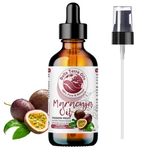 Organic Cold-Pressed Maracuja Oil 100% Pure Skin Hair Nails Moisturizer - Picture 1 of 13