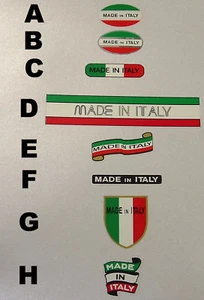 Made in Italy Aufkleber Auswahl von 8 Stilen 2 pro Verkauf - Bild 1 von 1