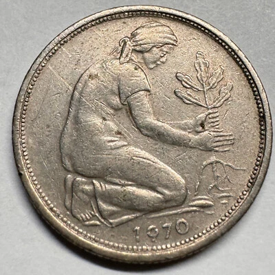 Alemania 1970 50 peniques - D - Hermosa moneda - #A-027-B Foto 1 de 2