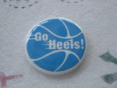 Vintage UNC North Carolina Tar Heels Basketball GO HEELS BUTTON The Rams Club  - Image 1 of 2
