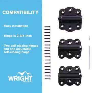 Bisagra de cierre automático Wright Products V226BL puerta con resorte 2PK, negra Foto 1 de 3