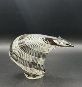 Vintage selten 1950er Murano Fratelli Toso schwarz & weiß gestreifter Eisbär 8" x 5" - Bild 1 von 8
