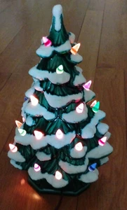 Vintage Holland Mold 11" Light Up Ceramic Christmas Tree 1950s Original Bulb! - Picture 1 of 8